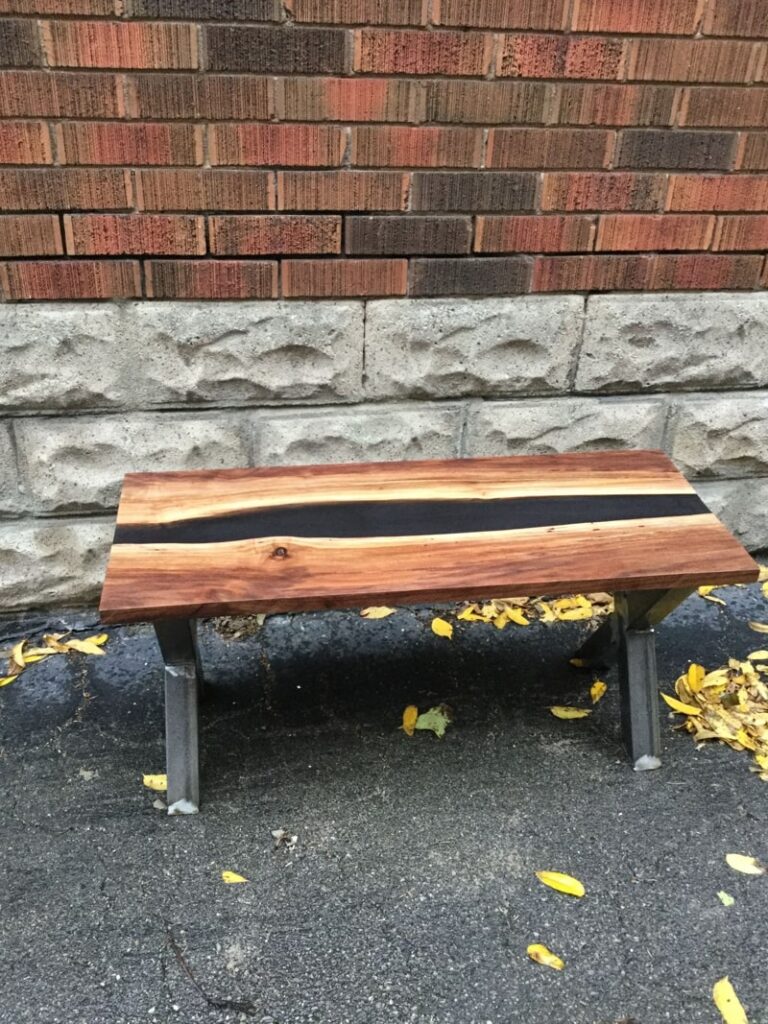 Black Epoxy and Black Oak River Bench